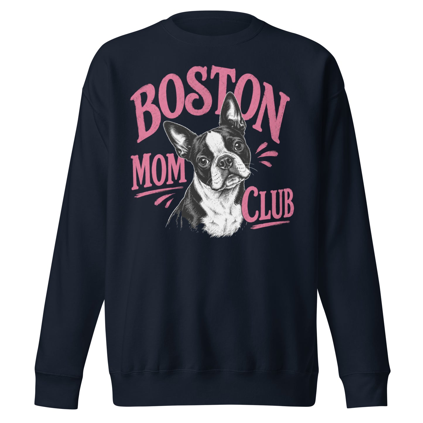Boston Mom Club Premium Sweatshirt . Navy Blazer