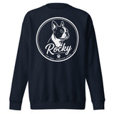 Personalized Dog Silhouette Unsex Premium Sweatshirt with Custom Name & Tagline . Navy Blazer