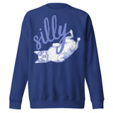 Silly Boston Terrier Dog Upside Down Unisex Premium Sweatshirt . Team Royal