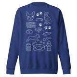 Boston Terrier Doodle Dog Lover Unisex Premium Sweatshirt . Team Royal