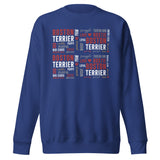 Boston Terrier Word Collage Unisex Premium Sweatshirt – Dog Lover Typography Art . Team Royal