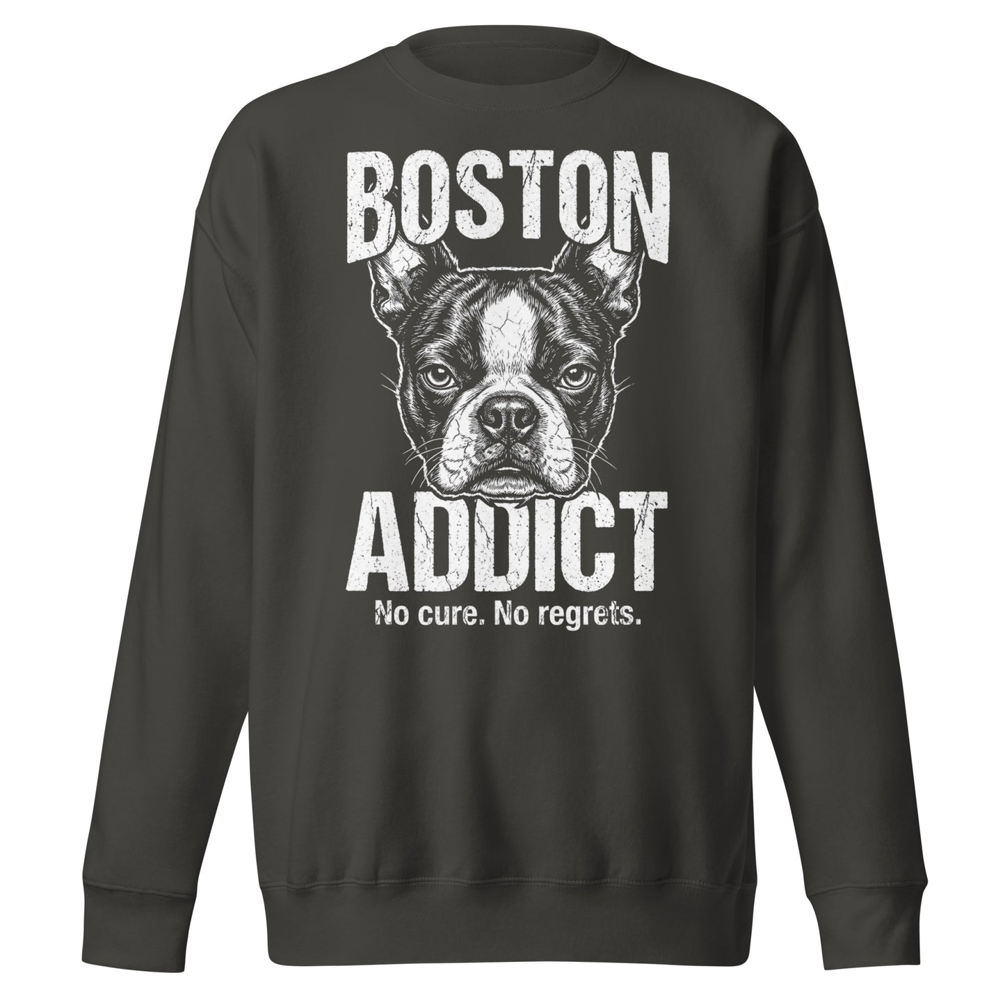 Boston Addict (No Cure. No Regrets.) Unisex Premium Sweatshirt . Vintage Black