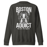 Boston Addict (No Cure. No Regrets.) Unisex Premium Sweatshirt . Vintage Black