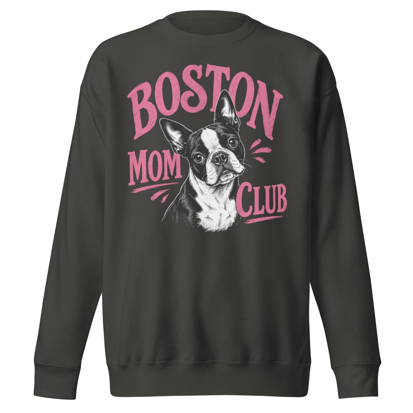 Boston Mom Club Premium Sweatshirt . Vintage Black