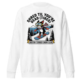 Shred Til You're Dead (Tired) Boston Terrier Snow Club Unisex Premium Sweatshirt . White
