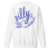 Silly Boston Terrier Dog Upside Down Unisex Premium Sweatshirt . White