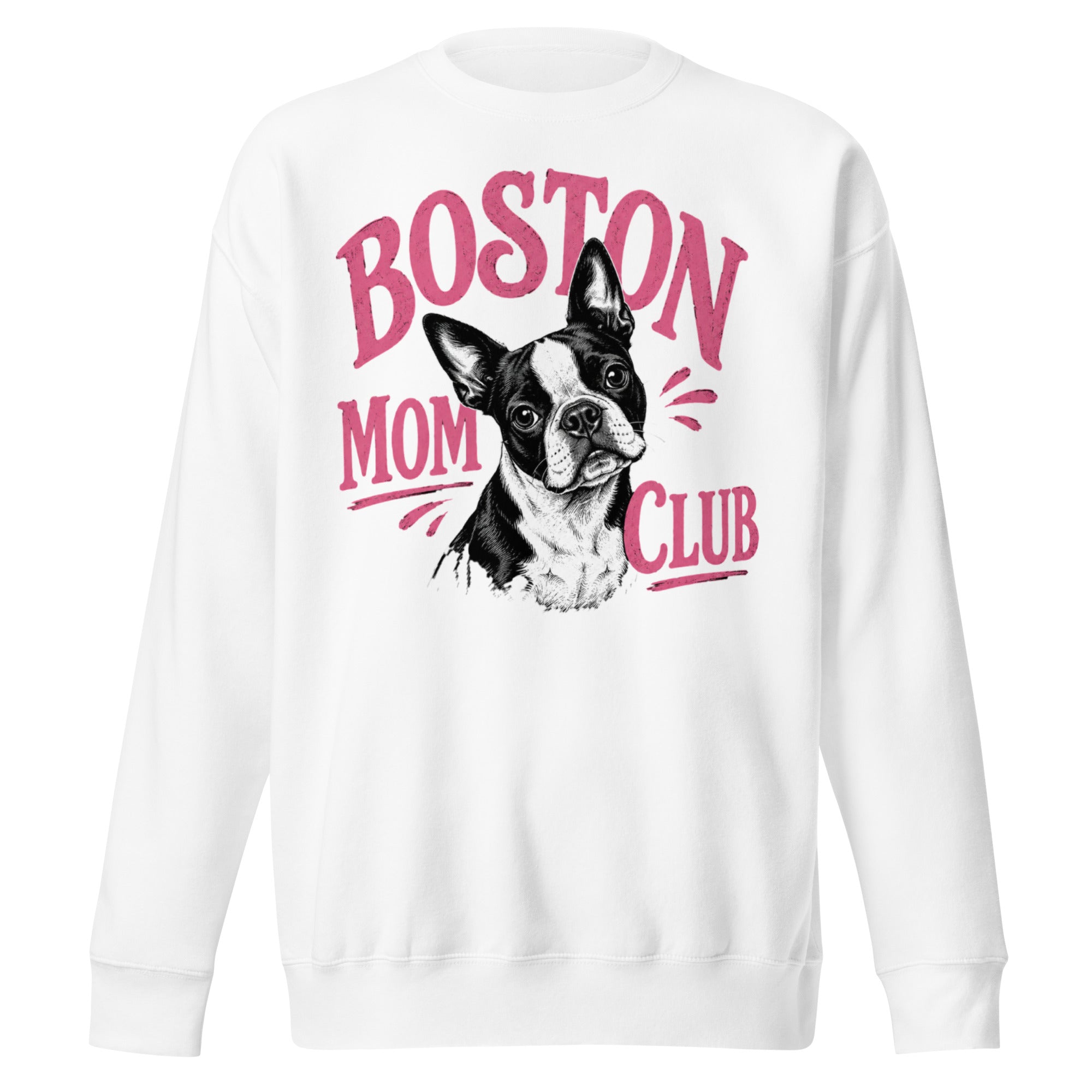 Boston Mom Club Premium Sweatshirt . White