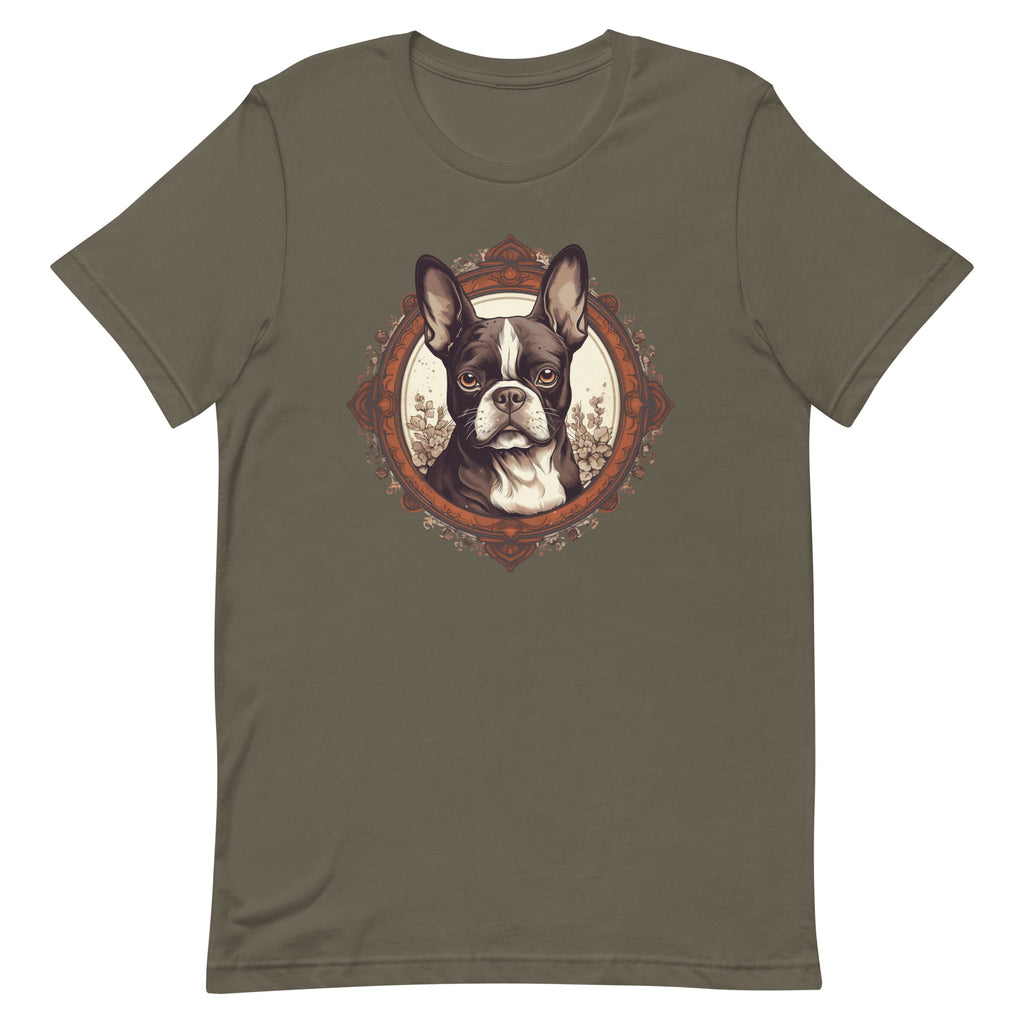 Vintage-Inspired Red Brown Boston Terrier T-Shirt