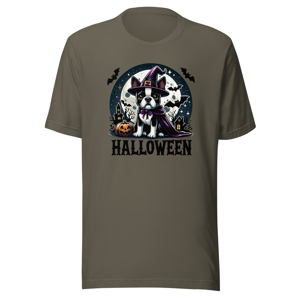 Halloween Witch Boston Terrier Unisex T-Shirt