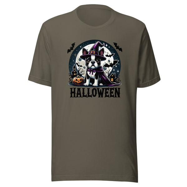 Halloween Witch Boston Terrier Unisex T-Shirt