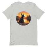 Boston Terrier Sitting By A Calm Lake Unisex T-Shirt