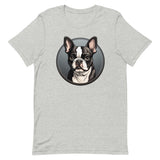 Cartoon Boston Terrier Dog Portrait Unisex T-Shirt