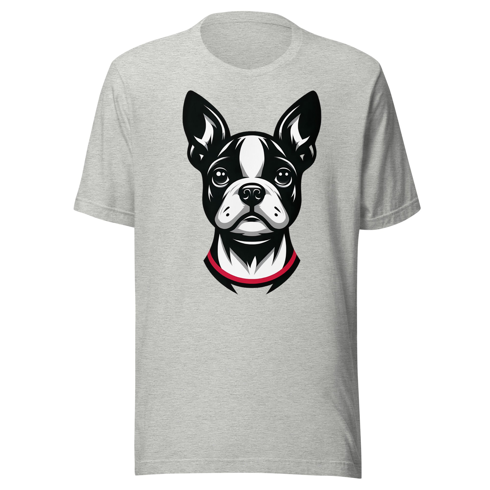Minimalist Boston Terrier Face Design Unisex T-Shirt