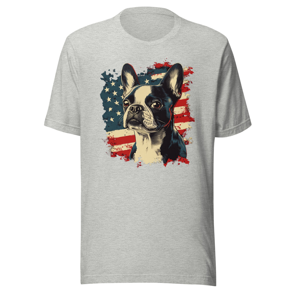 Patriotic Boston Terrier USA Flag Unisex T-Shirt