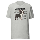 Boston Terrier Anatomy Illustrated Unisex T-Shirt . Athletic Heather