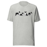 4 Boston Terrier Poses Unisex T-Shirt . Athletic Heather