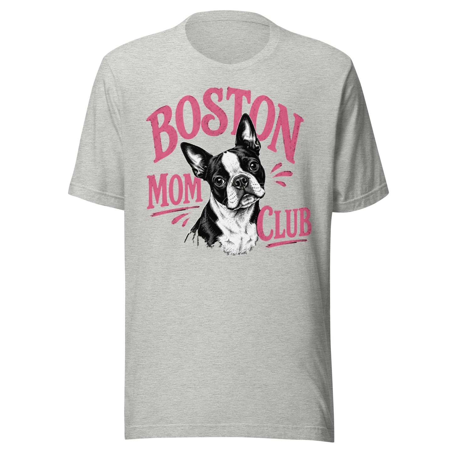 Boston Mom Club T-Shirt . Athletic Heather