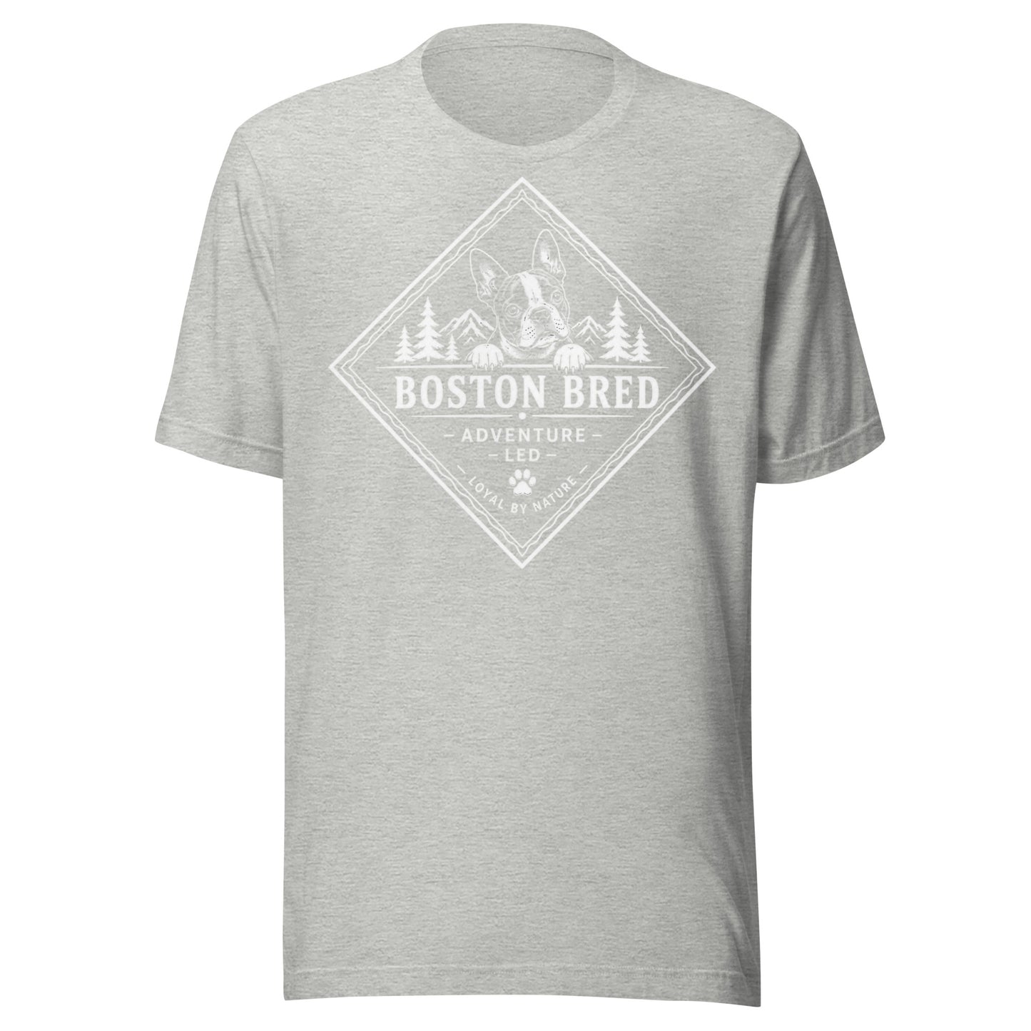 Boston Bred Adventure Led – Outdoor And Hiking Dog Lover Unisex T-Shirt . Athletic Heather