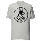 Personalized Dog Silhouette Unisex T-Shirt with Custom Name & Tagline . Athletic Heather