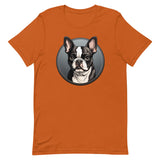Cartoon Boston Terrier Dog Portrait Unisex T-Shirt