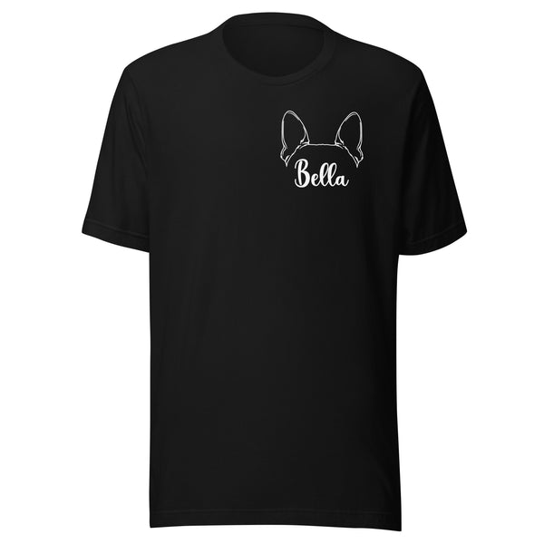 Ears With Boston Terrier Name - Custom Unisex T-Shirt