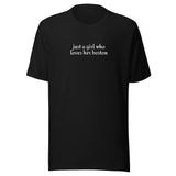 Just A Girl Who Loves Her Boston Unisex T-Shirt . Black