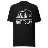 Not Today Lazy Boston Terrier Dog Unisex T-Shirt . Black