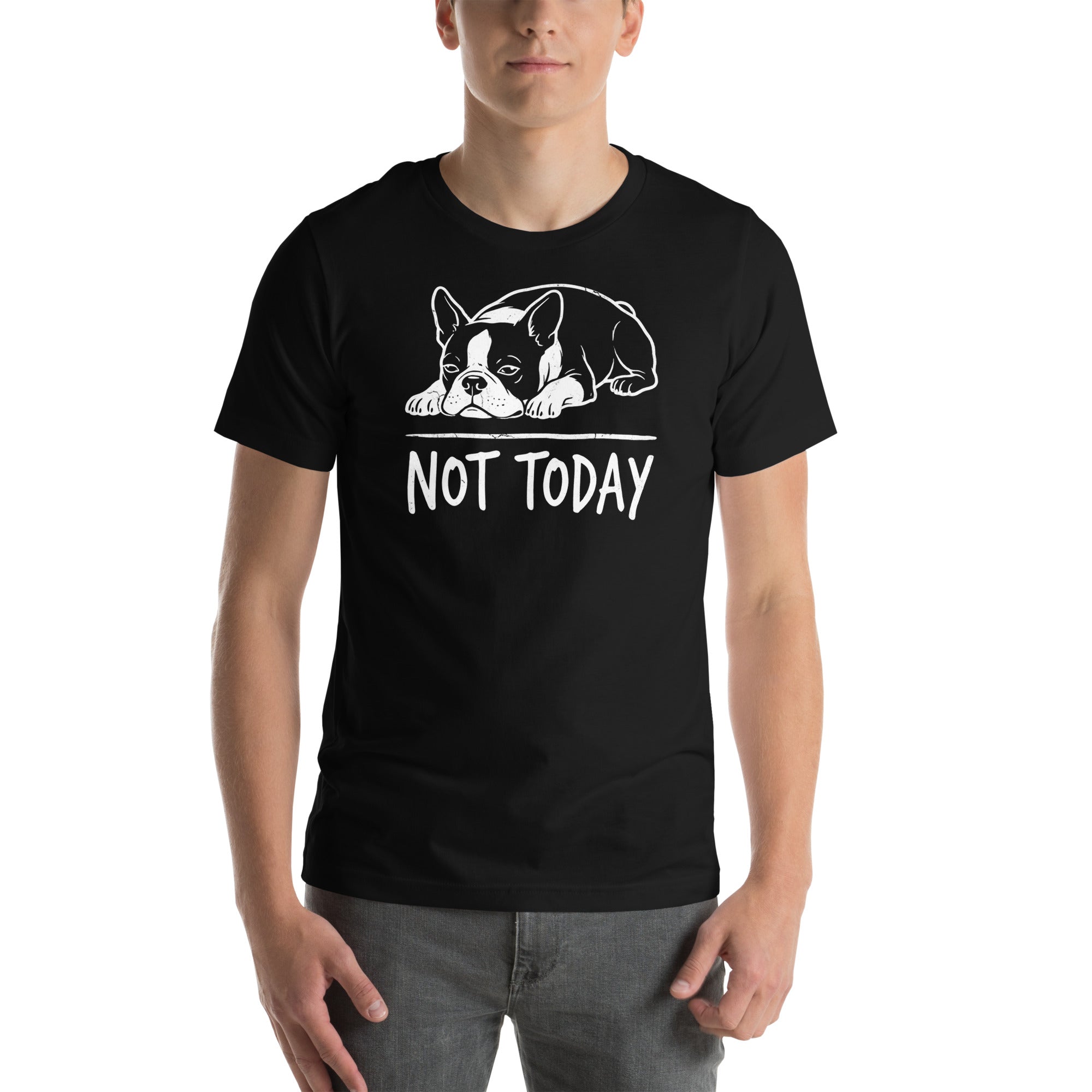 Not Today Lazy Boston Terrier Dog Unisex T-Shirt .