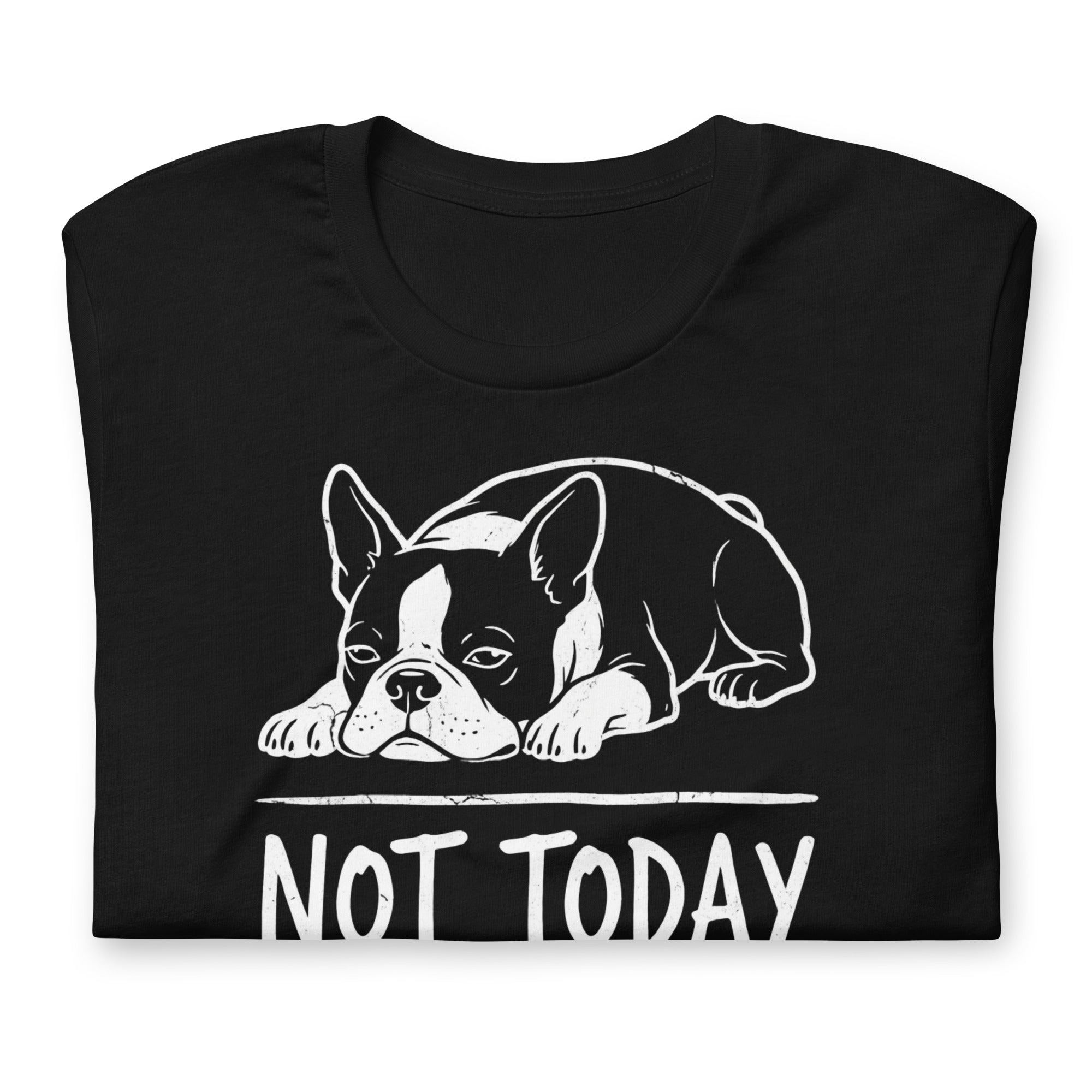 Not Today Lazy Boston Terrier Dog Unisex T-Shirt .