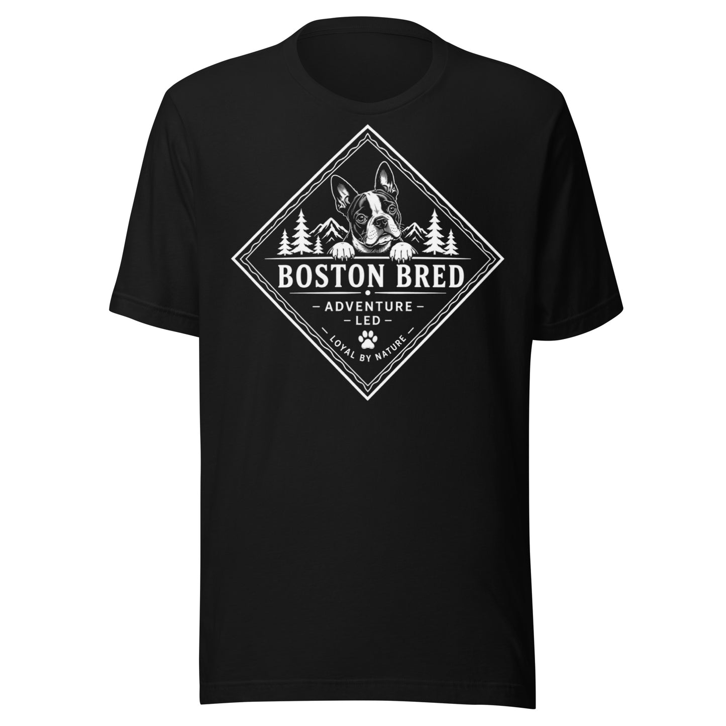 Boston Bred Adventure Led – Outdoor And Hiking Dog Lover Unisex T-Shirt . Black