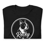 Personalized Dog Silhouette Unisex T-Shirt with Custom Name & Tagline .
