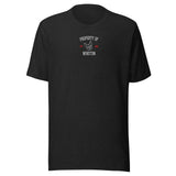 Property Of My Dog Custom Embroidered Unisex T-Shirt . Black Heather