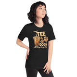 Iced Tea & Dogs All Day Every Day Unisex T-Shirt - Funny Dog Lover Tee .
