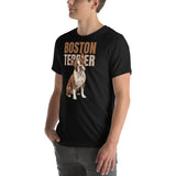 Brown Boston Terrier Dog Unisex T-Shirt .