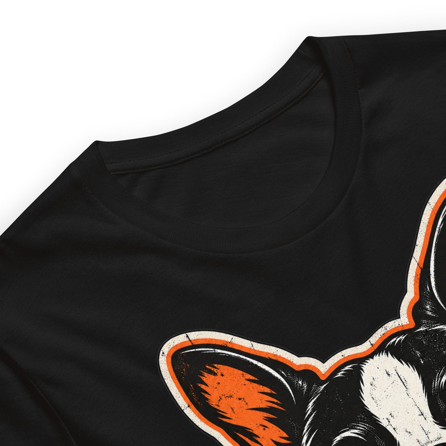 Halloween Boston Terrier Face Unisex T-Shirt .