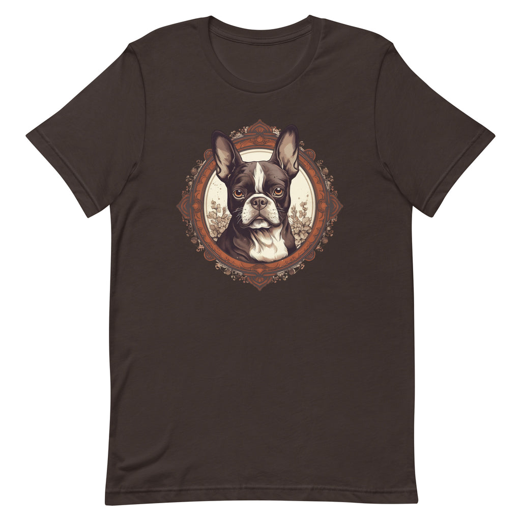 Vintage-Inspired Red Brown Boston Terrier T-Shirt