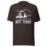 Not Today Lazy Boston Terrier Dog Unisex T-Shirt . Brown