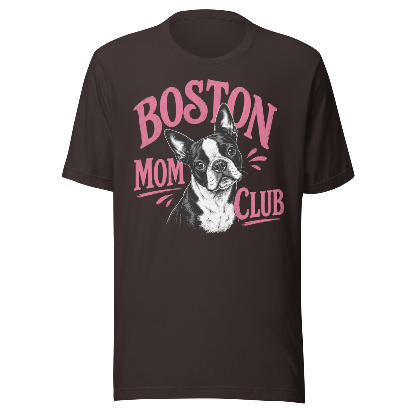 Boston Mom Club T-Shirt . Brown