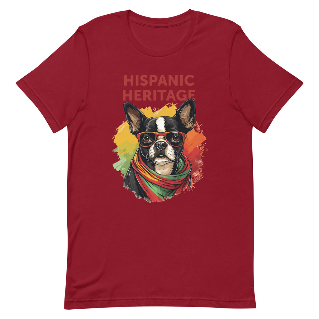 Hispanic Heritage Boston Terrier Dog Unisex T-Shirt