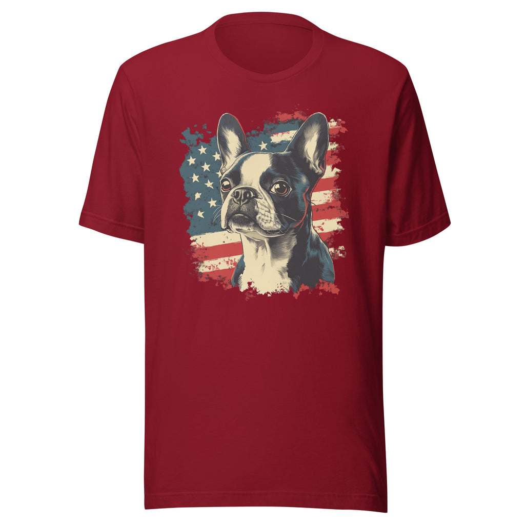 Patriotic Boston Terrier USA Flag Unisex T-Shirt