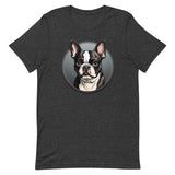 Cartoon Boston Terrier Dog Portrait Unisex T-Shirt