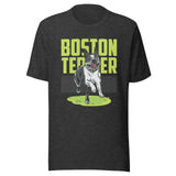 Happy Boston Terrier T-Shirt . Dark Grey Heather