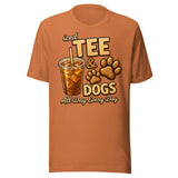 Iced Tea & Dogs All Day Every Day Unisex T-Shirt - Funny Dog Lover Tee . Heather Autumn