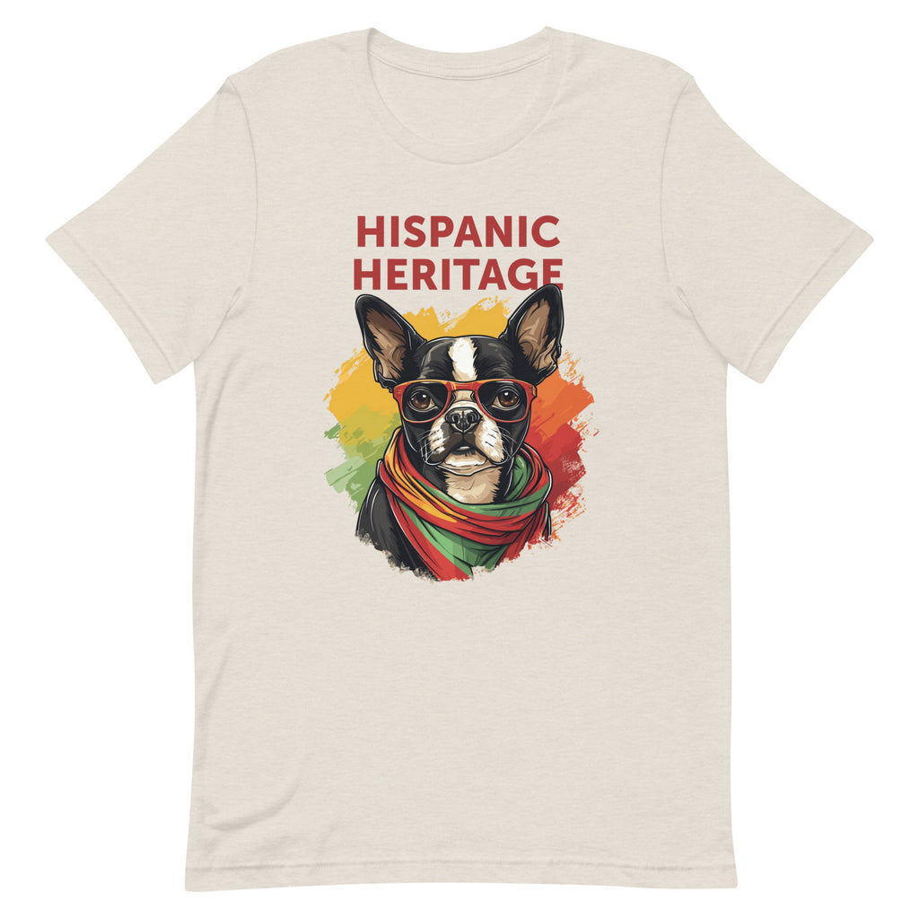 Hispanic Heritage Boston Terrier Dog Unisex T-Shirt