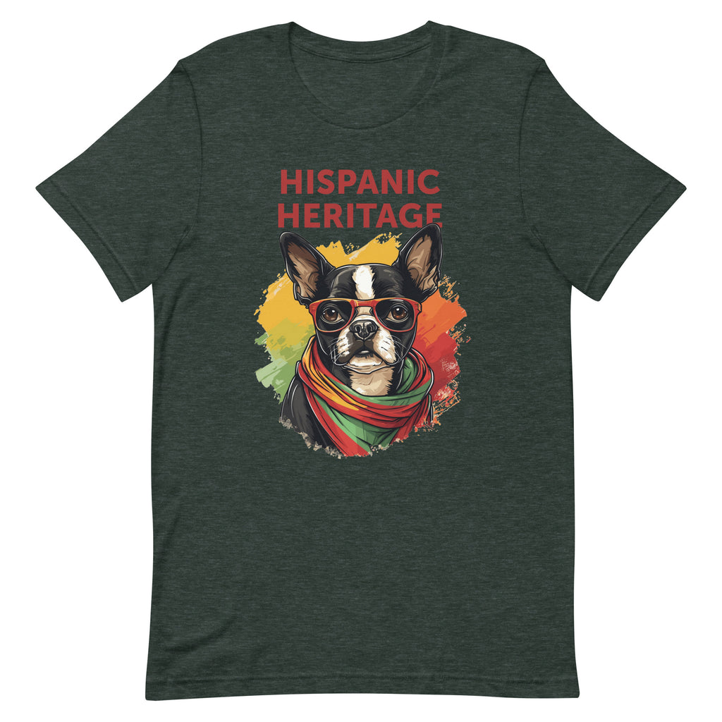 Hispanic Heritage Boston Terrier Dog Unisex T-Shirt