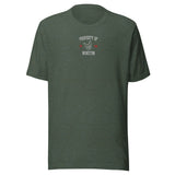 Property Of My Dog Custom Embroidered Unisex T-Shirt . Heather Forest