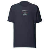 Property Of My Dog Custom Embroidered Unisex T-Shirt . Heather Navy