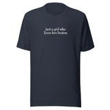 Just A Girl Who Loves Her Boston Unisex T-Shirt . Heather Navy