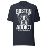 Boston Addict (No Cure. No Regrets.) Unisex T-Shirt . Heather Navy