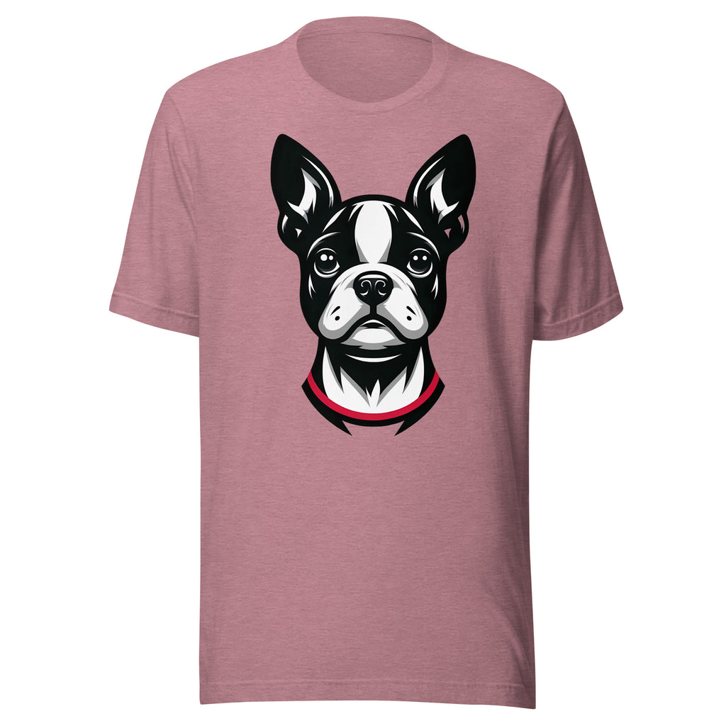 Minimalist Boston Terrier Face Design Unisex T-Shirt